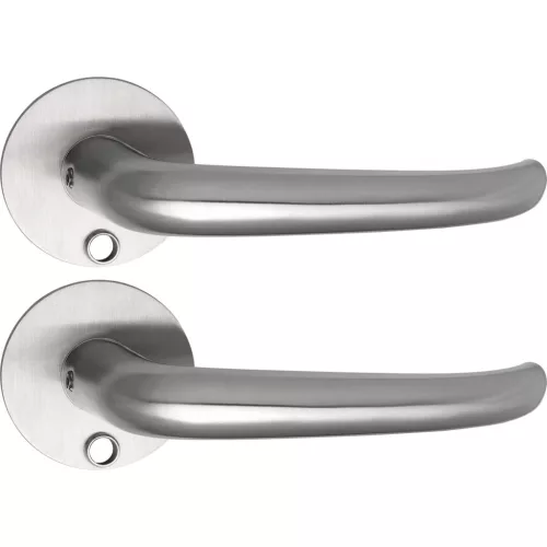 Solido laposrozettás kilincsgarnitúra BELFAST Solo kerek kulcshoz rozsdamentes