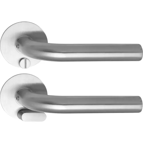 Solido kilincsgarnitúra DUBLIN Solo kerek szintbe simuló WC vésznyitó rozsdamentes