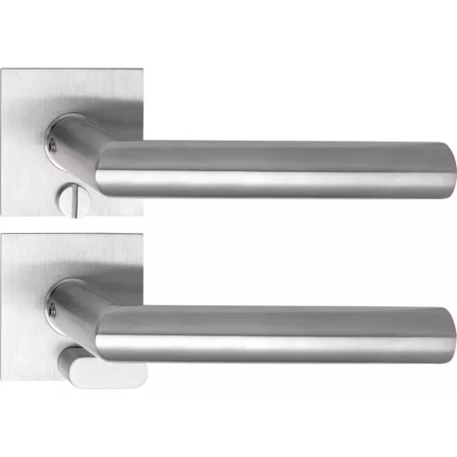 Solido kilincsgarnitúra NORWEGEN Solo szögletes szintbe simuló WC vésznyitó rozsdamentes