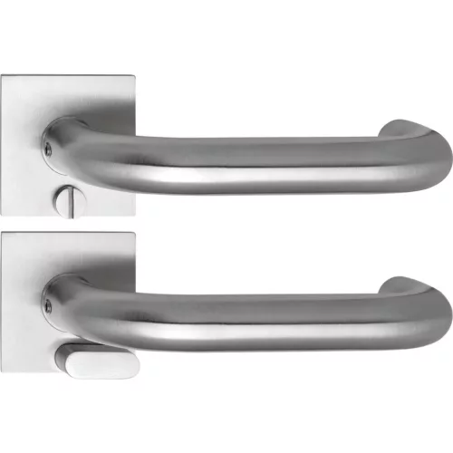 Solido laposrozettás kilincsgarnitúra TALIN Solo szögletes WC vésznyitó nemesacél