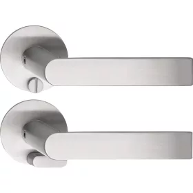   Solido vésznyitós kilincsgarnitúra DOVER kerek lapos WC rozsdamentes