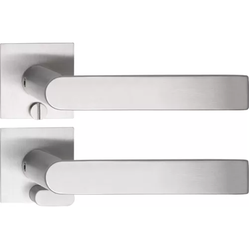 Solido vésznyitós kilincsgarnitúra DOVER szögletes lapos WC rozsdamentes