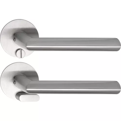 Solido vésznyitós kilincsgarnitúra GLASGOW kerek lapos WC rozsdamentes