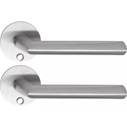 Solido laposrozettás kilincsgarnitúra GLASGOW Solo kerek kulcshoz rozsdamentes