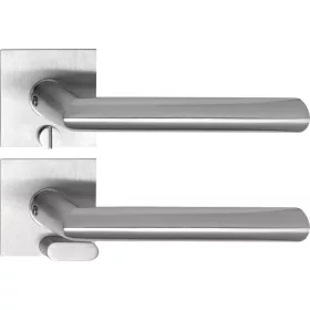   Solido laposrozettás kilincsgarnitúra GLASGOW Solo szögletes WC vésznyitónemesacél