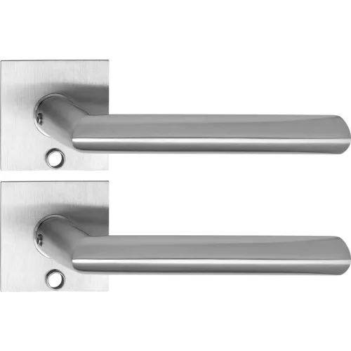 Solido laposrozettás kilincsgarnitúra GLASGOW Solo szögleteskulcshoznemesacél