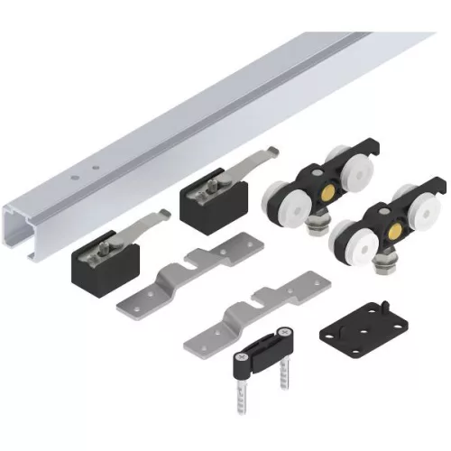 Solido 100 tolóajtóvasalat fa 2200 mm szárnyszél. 1000-1100 mm ezüst eloxált