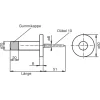 MARCHESI fali ajtóütköző  átmérő 20 mm gumiborítás L= 100 mm ezüst eloxált