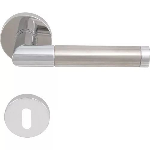 Solido rozettás kilincsgarnitúra RIO BB krómozott/matt nemesacél