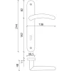 Marchesi hosszúpajzsos kilincsgarnitúra GENF WC 90 balos matt nikkel
