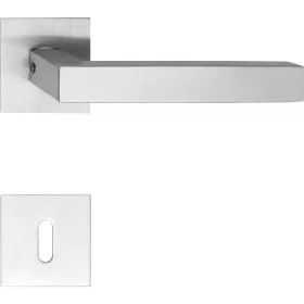   Marchesi rozettás kilincsgarnitúra MALMÖ lapos rozettás szögletes BB rozsdamentes matt