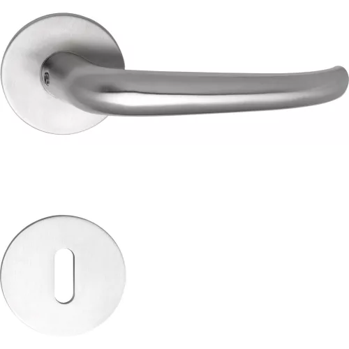 Marchesi lapos rozettás kilincsgarnitúra BELFAST kerek BB rozsdamentes matt