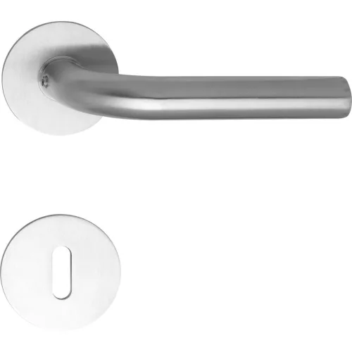 Marchesi rozettás kilincsgarnitúra DUBLIN lapos rozettán BB matt nemesacél