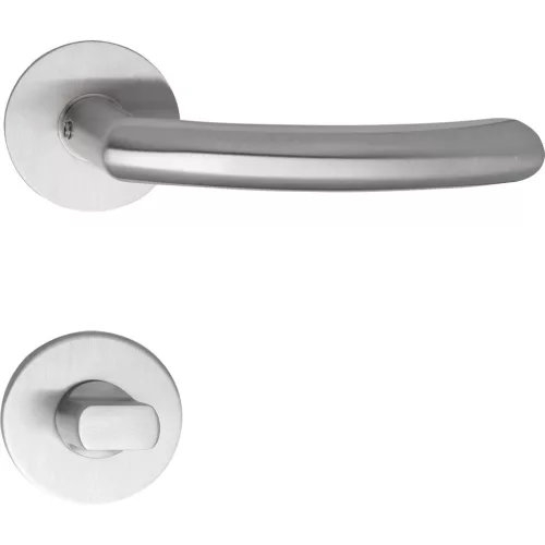 Marchesi rozettás kilincsgarnitúra HELSINKI lapos rozettás kerek WC rozsdamentes matt