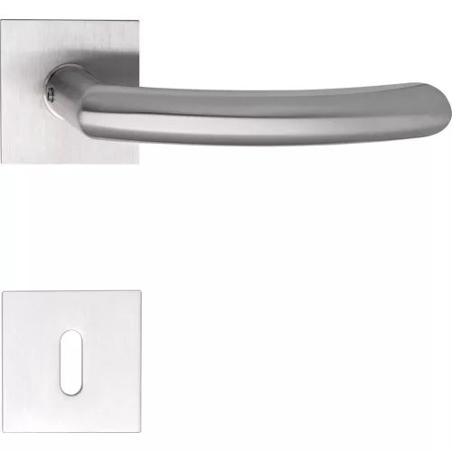 Marchesi lapos rozettás SOLIDO kilincsgarnitúra HELSINKI szögletes BB rozsdamentes matt