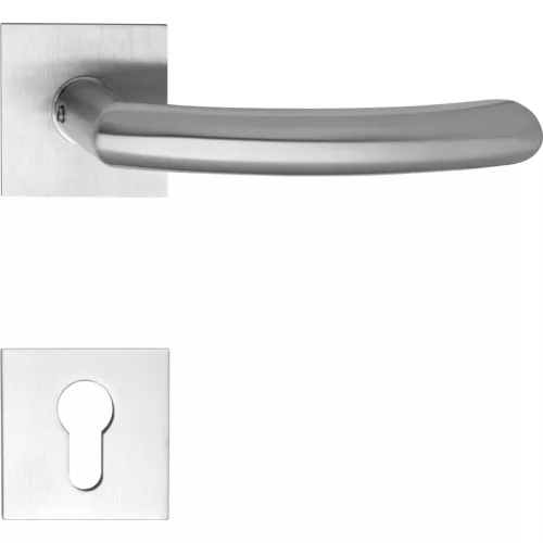 Marchesi lapos rozettás SOLIDO kilincsgarnitúra HELSINKI szögletes PZ rozsdamentes matt