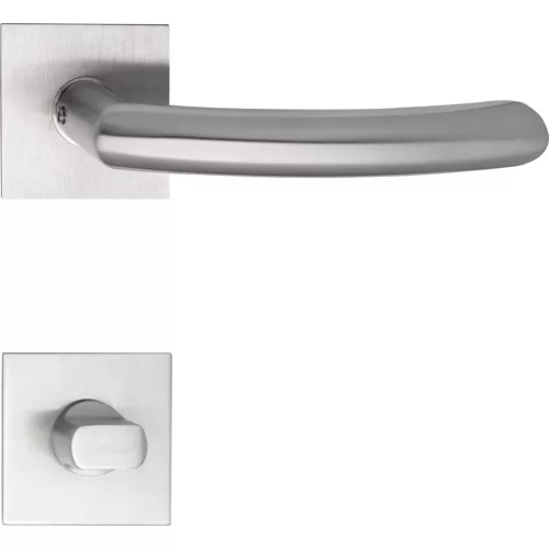 Marchesi lapos rozettás SOLIDO kilincsgarnitúra HELSINKI szögletes WC rozsdamentes matt