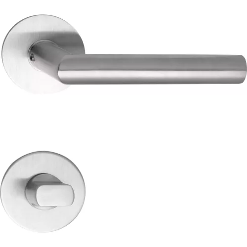 Marchesi rozettás kilincsgarnitúra NORWEGEN lapos rozettán WC rozsdamentes matt