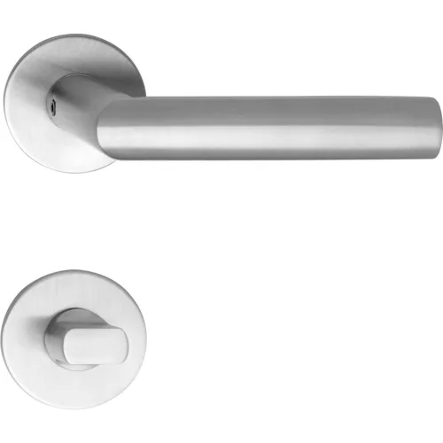 Marchesi rozettás kilincsgarnitúra VADUZ lapos rozettán WC matt nemesacél