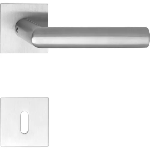 Marchesi rozettás kilincsgarnitúra VADUZ lapos rozettás szögletes BB rozsdamentes matt