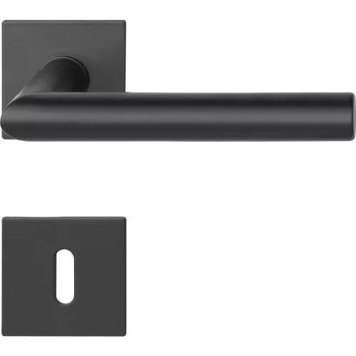 Marchesi laposrozettás kilincsgarnitúra NORWEGEN BB kerek fekete nemesacél