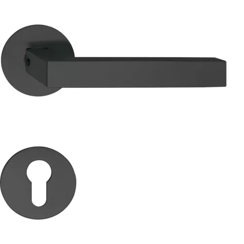 Marchesi rozettás kilincsgarnitúra MALMÖ lapos rozettás kerek PZ fekete