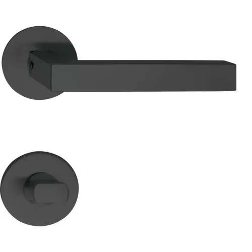 Marchesi rozettás kilincsgarnitúra MALMÖ lapos rozettás kerek WC fekete