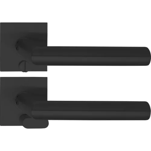 Solido laposrozettás kilincsgarnitúra NORWEGEN Solo rozetta szögletes WC vésznyitó fekete