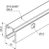 SOLIDO 100 futósín oldalfurattal 1800 mm ezüst eloxált