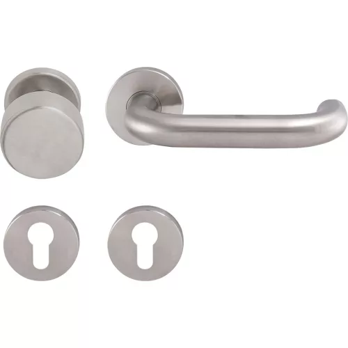 Solido rozettás gombos garnitúra TALIN DIN PZ 38 - 45 nemesacél matt