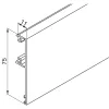 SOLIDO 100/HELM előlap fa/üveg H 75 mm L=6000 mm méretre vágva nemesacél hatású