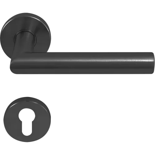 Solido rozettás kilincsgarnitúra NORWEGEN DIN PZ 38 - 45 nemesacél fekete