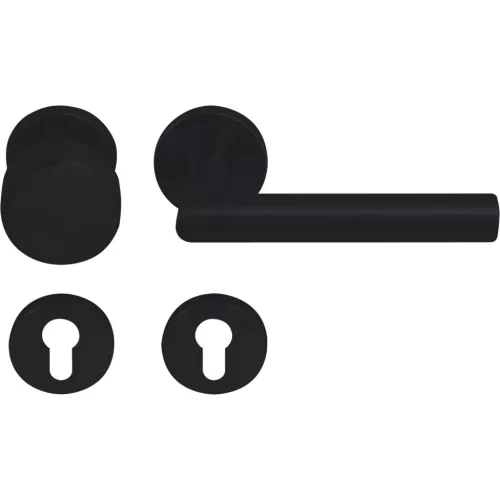 Solido rozettás gombos garnitúra NORWEGEN PZ stift rozsdamentes fekete