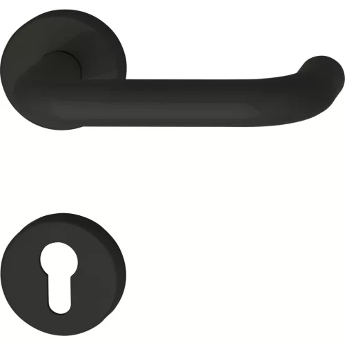 Hewi rozettás Kilincsgarnitúra 111.23 R PZ 38 - 48 poliamid koromfekete