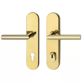   Marchesi pajzsos Biztonsági kilincsgarnitúra GEHRUNG PZ 88 ajtóv.választható cilinder védővel PVD