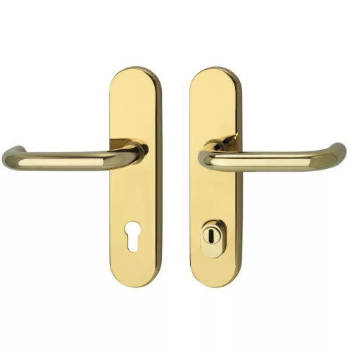 Marchesi hosszúpajzsos Biztonsági kilincsgarnitúra HARMONIE PZ 88 cilinder védővel sárgarézszínű