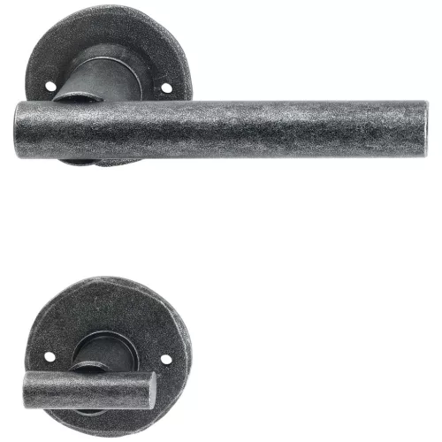 Halcö kilincsgarnitúra IMST - rozettás WC ajtóv.-50 fekete passzivált