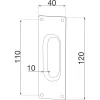 Kagylófogantyú 40x120mm egyenes horganyzott fekete világos passzivált
