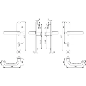   HOPPE LIVERPOOL biztonsági kilincsgarnitúra PZ92 77-82 mm nemesacél