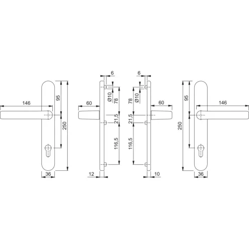 HOPPE LIVERPOOL biztonsági kilincsgarnitúra PZ92 77-82 mm fehér