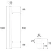 HALCÖ rúdfogantyú HT 30 x 30 x 1000 mm acél horganyzott fekete passzivált