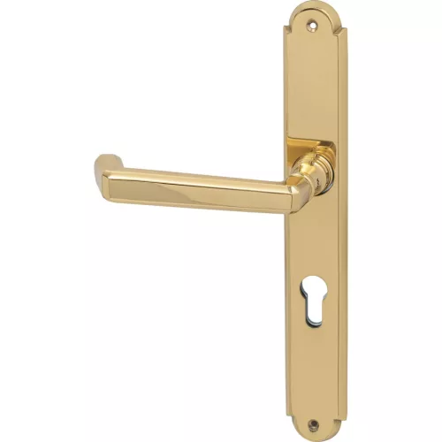 Grundmann tűzgátló hosszúpajzsos gombos garnitúra Alt-Wien PZ 88 balosfényes réz