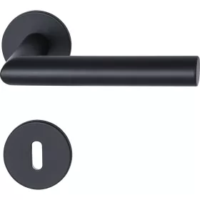   Marchesi rozettás kilincsgarnitúra GEHRUNG lapos rozettán BBmatt fekete nemesacél