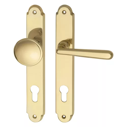 Marchesi hosszúpajzsos gombos garnitúra Alt-Wien PZ 88 mm jobbos polírozott sárgaréz