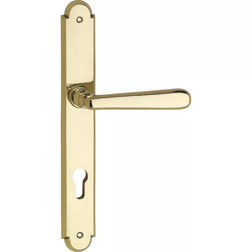 Marchesi hosszúpajzsos bejárati ajtó garnitúra ALT WIEN PZ 88 sárgaréz fényes