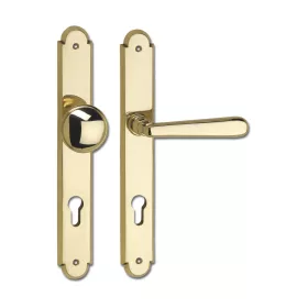   Marchesi hosszúpajzsos bejárati ajtó váltógarnitúra ALT WIEN PZ 88 sárgaréz fényes