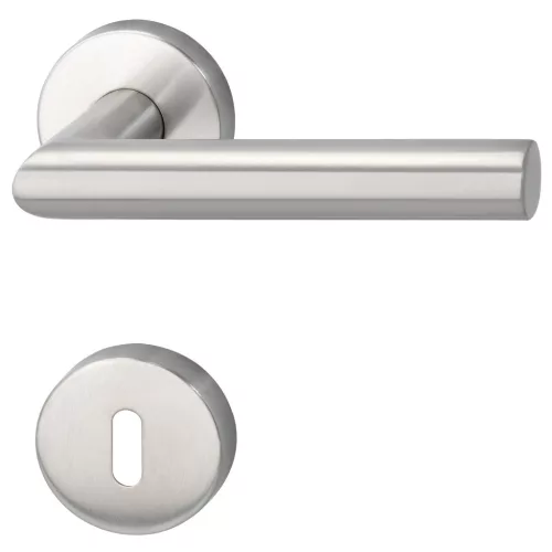 Marchesi rozettás kilincsgarnitúra GEHRUNG BB támasztóbütyökkel nemesacél matt