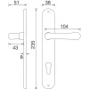 Marchesi hosszúpajzsos kilincsgarnitúra Elegant 22 BB 90 mm polírozott sárgaréz