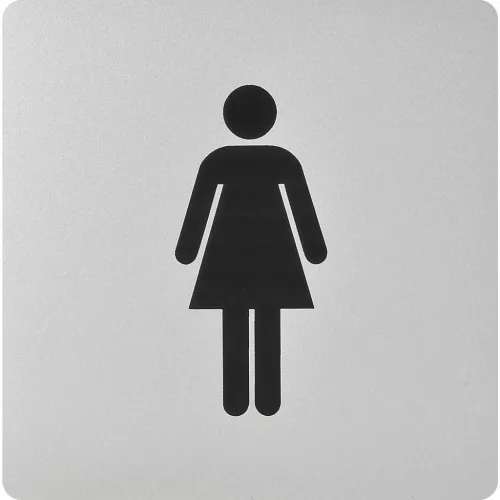 WC szimbólum hölgy öntapadó 100 x 100 mm műanyag aluszínű