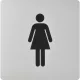 WC szimbólum hölgy öntapadó 100 x 100 mm műanyag aluszínű